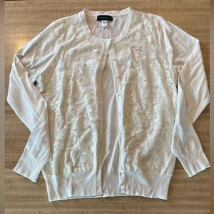 White Flower Lace detailed cardigan